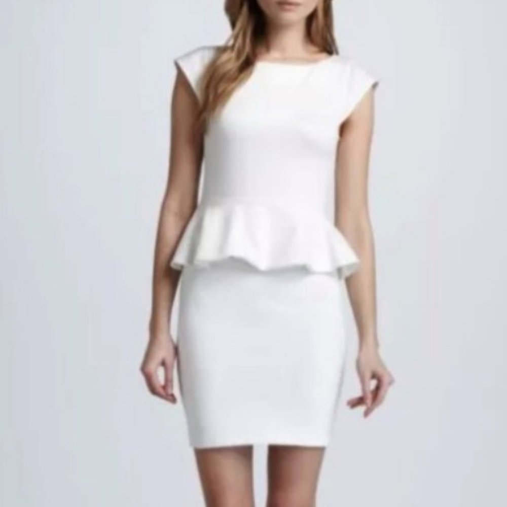 Alice & Olivia Employed White Peplum Dress